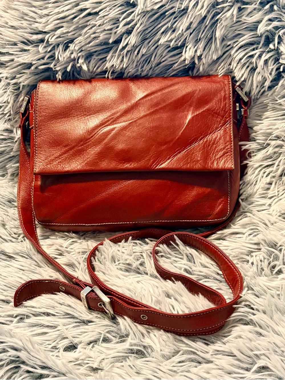 Vintage Perlina New York Cross Body Messenger Bag
